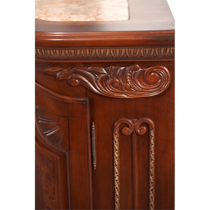 Michael Amini Cortina Wood Dresser and Mirror Set in Honey Walnut