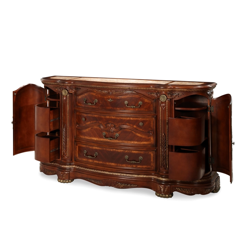 Michael Amini Cortina Wood Dresser in Honey Walnut