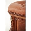 Michael Amini Cortina Wood and Leather Bedside Bench in Honey Walnut