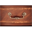 Michael Amini Cortina Wood and Leather Bedside Bench in Honey Walnut