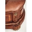 Michael Amini Cortina Wood and Leather Bedside Bench in Honey Walnut