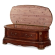 Michael Amini Cortina Wood and Leather Bedside Bench in Honey Walnut