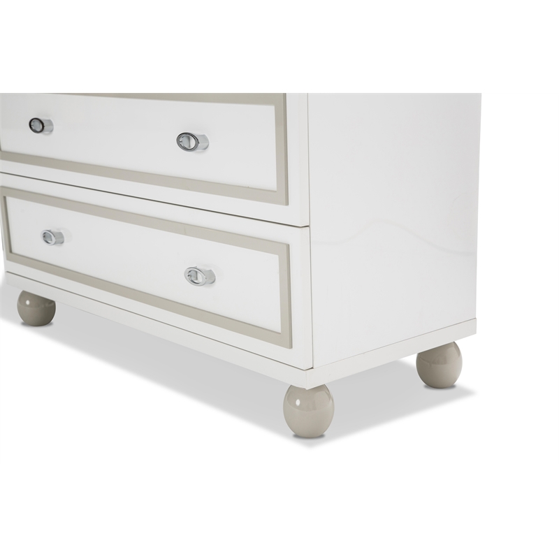 Michael Amini Sky Tower 7 Drawer Chest in Cloud White