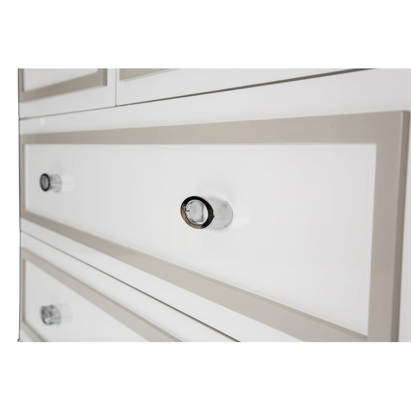 Michael Amini Sky Tower 7 Drawer Chest in Cloud White