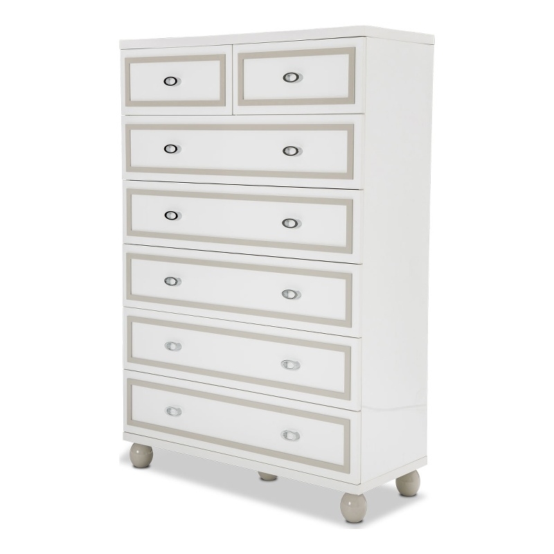 Michael Amini Sky Tower 7 Drawer Chest in Cloud White