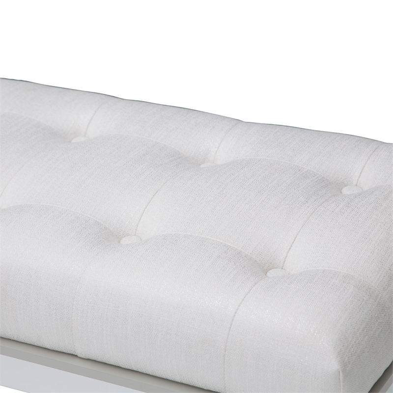 Michael Amini Sky Tower Bedside Bench in Cloud White
