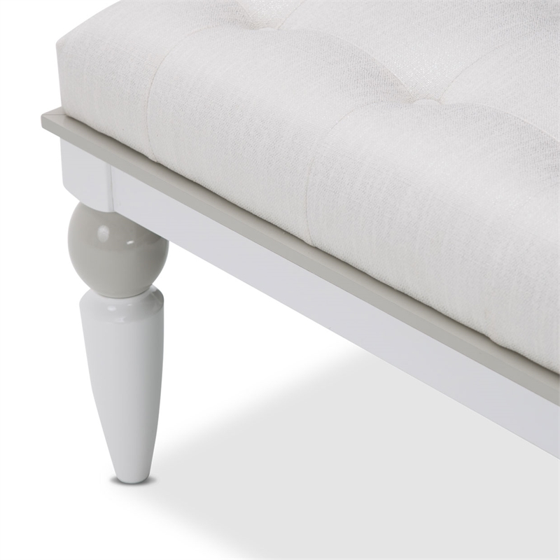 Michael Amini Sky Tower Bedside Bench in Cloud White