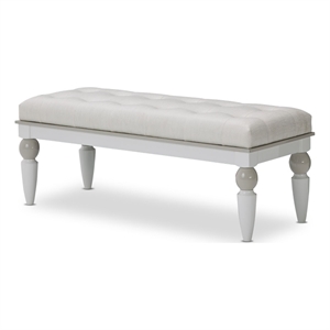 Michael Amini Sky Tower Bedside Bench in Cloud White