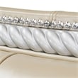 Michael Amini Hollywood Swank Queen Tufted Leather Bed - Creamy Pearl