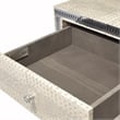 Michael Amini Hollywood Swank Upholstered Dresser with Mirror - Crystal Croc