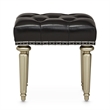 Hollywood Swank Tufted Leather Vanity Bench - Black