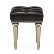 Hollywood Swank Tufted Leather Vanity Bench - Black