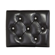 Hollywood Swank Tufted Leather Vanity Bench - Black