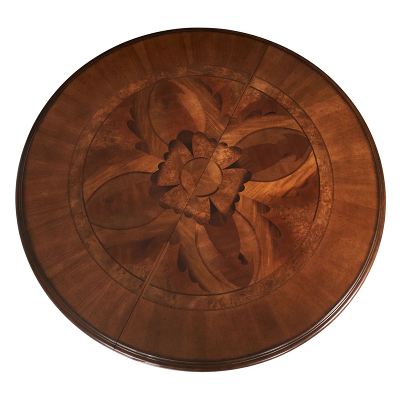 Michael Amini Villa Valencia Round Wood Dining Table - Classic Chestnut