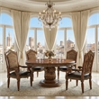 Michael Amini Villa Valencia Round Wood Dining Table - Classic Chestnut