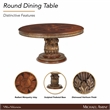 Michael Amini Villa Valencia Round Wood Dining Table - Classic Chestnut