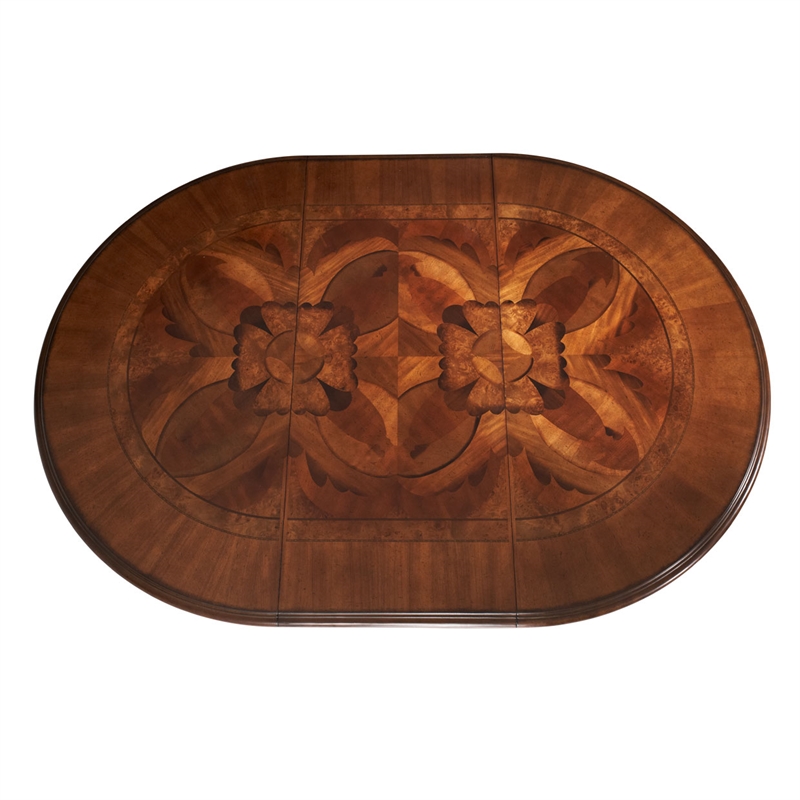 Michael Amini Villa Valencia Round Wood Dining Table - Classic Chestnut