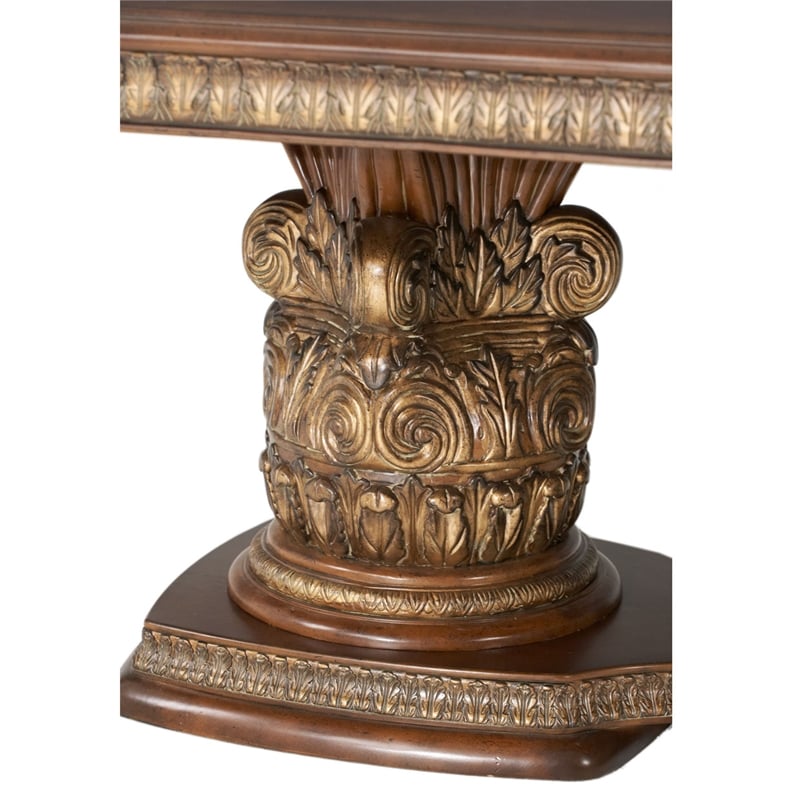 Michael Amini Villa Valencia Rectangular Wood Dining Table - Classic Chestnut