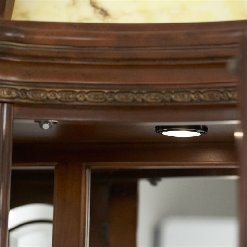 Michael Amini Villa Valencia China Buffet with Lighted Top - Classic Chestnut