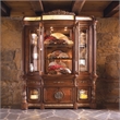 Michael Amini Villa Valencia China Buffet with Lighted Top - Classic Chestnut