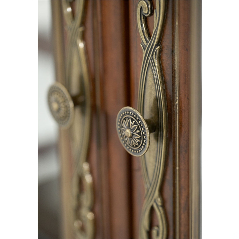 Michael Amini Villa Valencia China Buffet with Lighted Top - Classic Chestnut