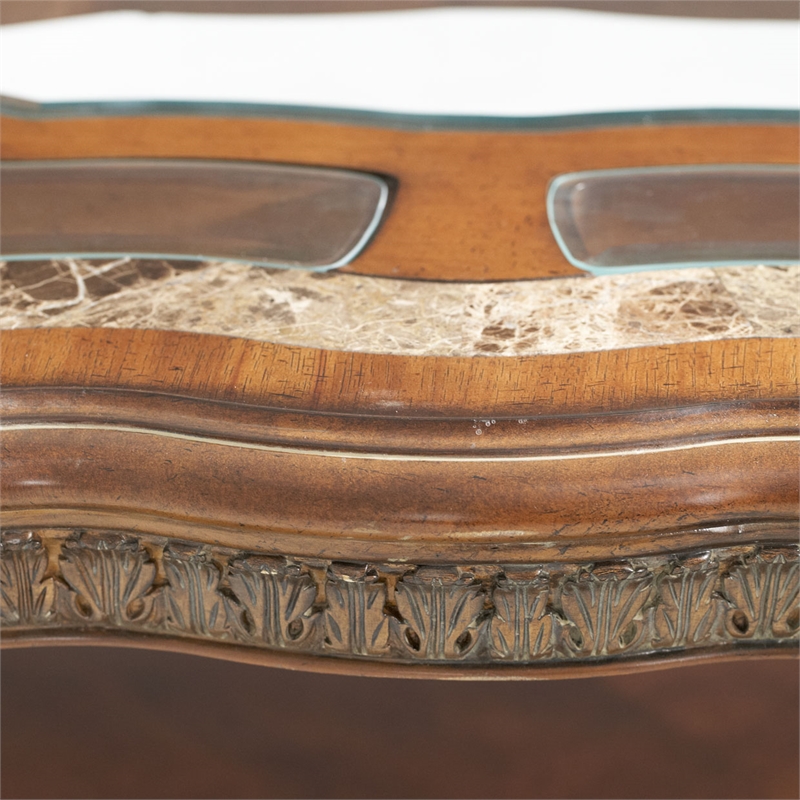 Michael Amini Villa Valencia Wood Cocktail Table - Classic Chestnut