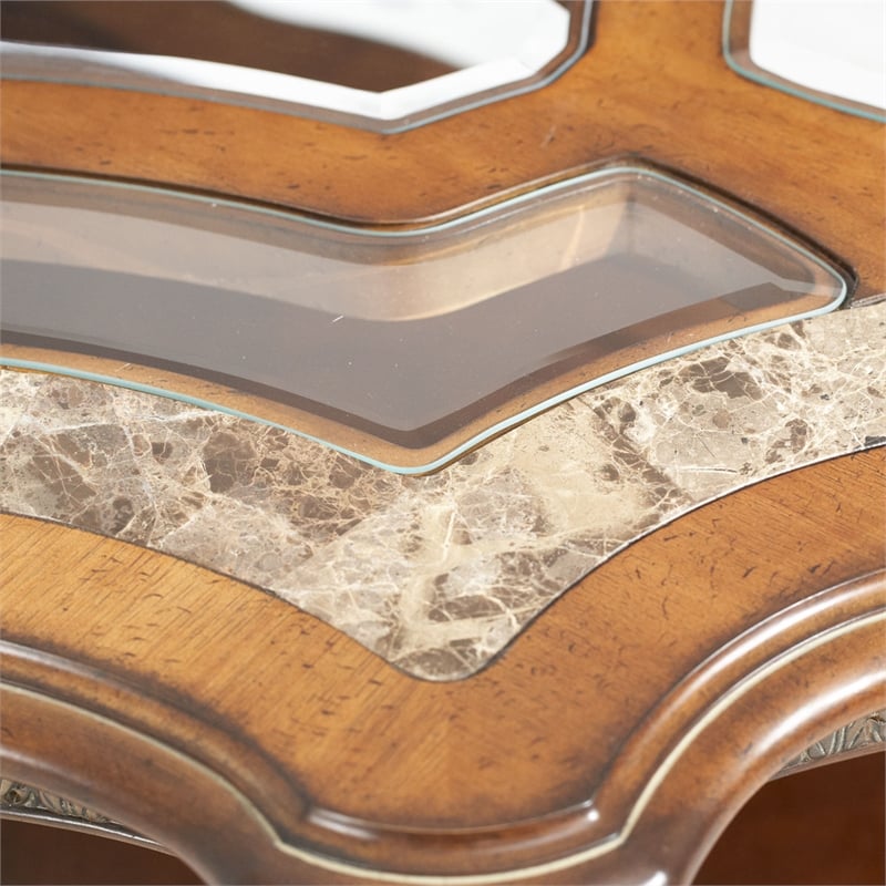 Michael Amini Villa Valencia Wood Cocktail Table - Classic Chestnut