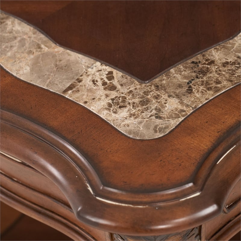 Michael Amini Villa Valencia Wood End Table - Classic Chestnut