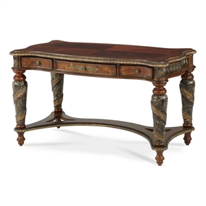 Michael Amini Villa Valencia Wood Writing Desk - Classic Chestnut