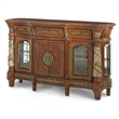 Michael Amini Villa Valencia Wood Sideboard with Mirror Set - Classic Chestnut