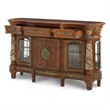 Michael Amini Villa Valencia Wood Sideboard with Mirror Set - Classic Chestnut