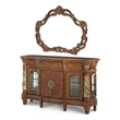 Michael Amini Villa Valencia Wood Sideboard with Mirror Set - Classic Chestnut