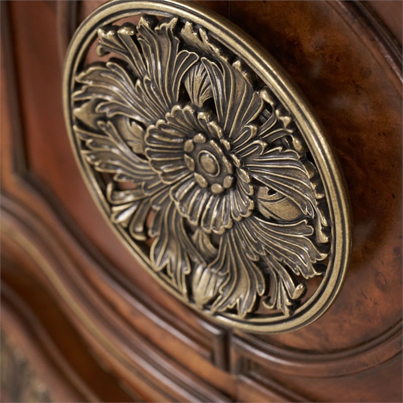Michael Amini Villa Valencia Wood Bedside Chest with Mirror - Classic Chest