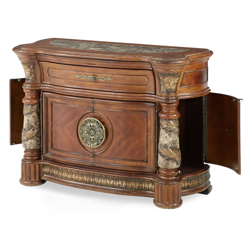 Michael Amini Villa Valencia Wood Bachelor's Chest with Mirror - Classic Chest