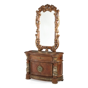 michael amini villa valencia wood bachelor's chest with mirror - classic chest