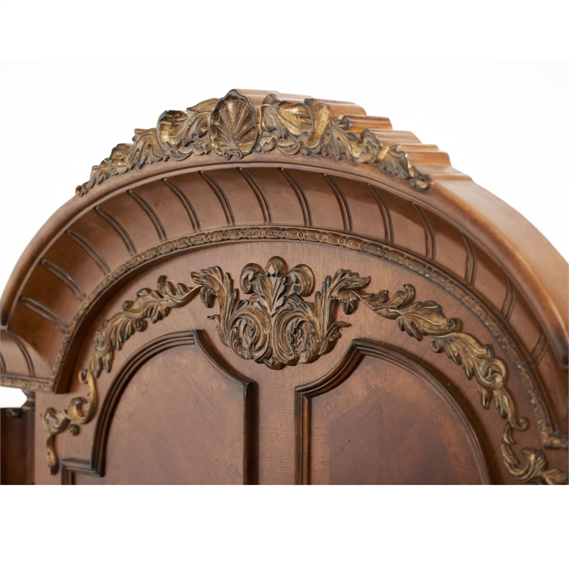 Michael Amini Villa Valencia Cal. King Wood Canopy Bed - Classic Chestnut
