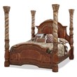 Michael Amini Villa Valencia Eastern King Wood Canopy Bed - Classic Chestnut