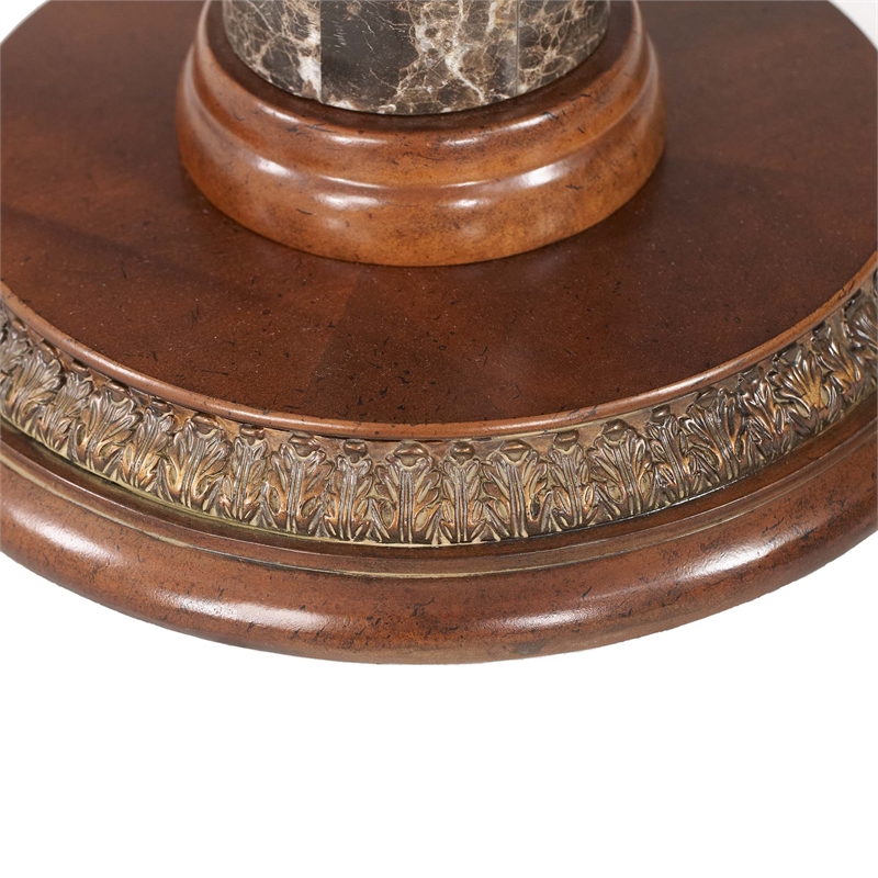 Michael Amini Villa Valencia Wood Chair Side Table - Classic Chestnut
