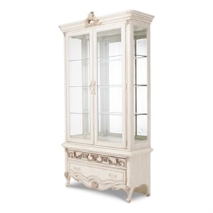 Michael Amini Platine de Royale Wood Curio Display Cabinet - Champagne Ivory