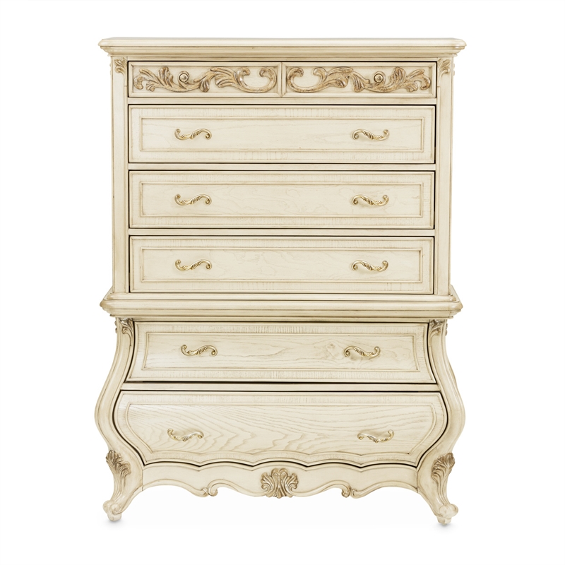 Michael Amini Platine de Royale 6-Drawer Wood Chest - Champagne Ivory