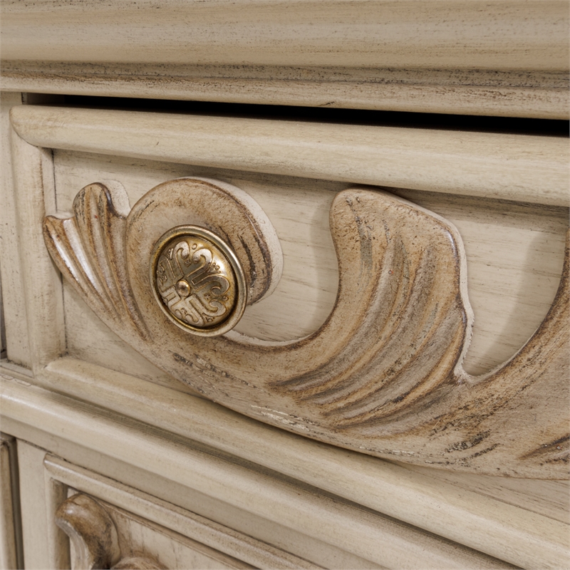 Michael Amini Platine de Royale Marble and Wood Sideboard - Champagne Ivory