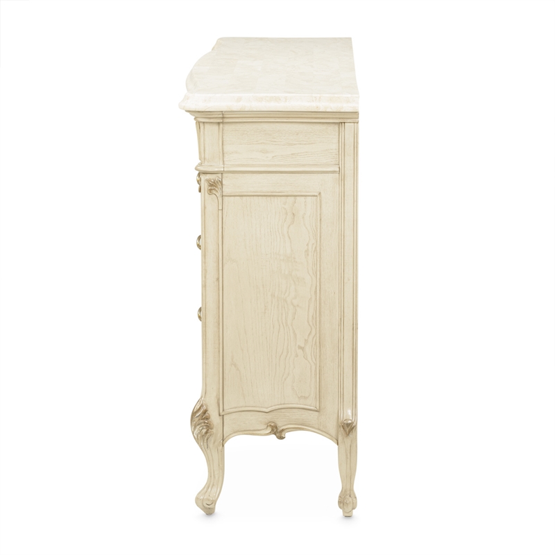 Michael Amini Platine de Royale Marble and Wood Sideboard - Champagne Ivory