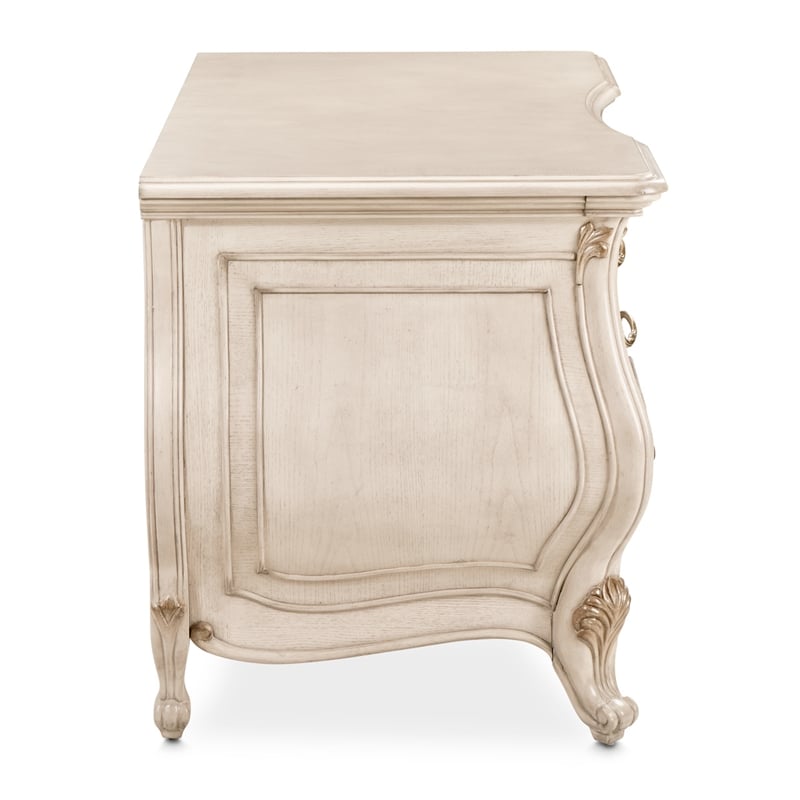 Michael Amini Platine de Royale Wood Vanity Desk - Champagne Ivory