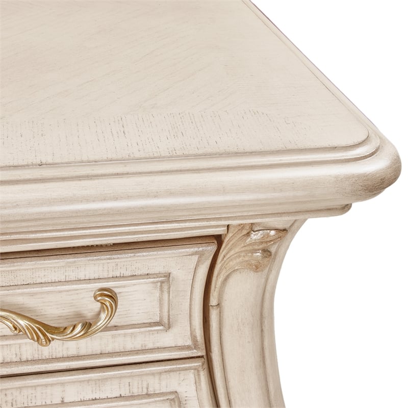 Michael Amini Platine de Royale Wood Vanity Desk - Champagne Ivory