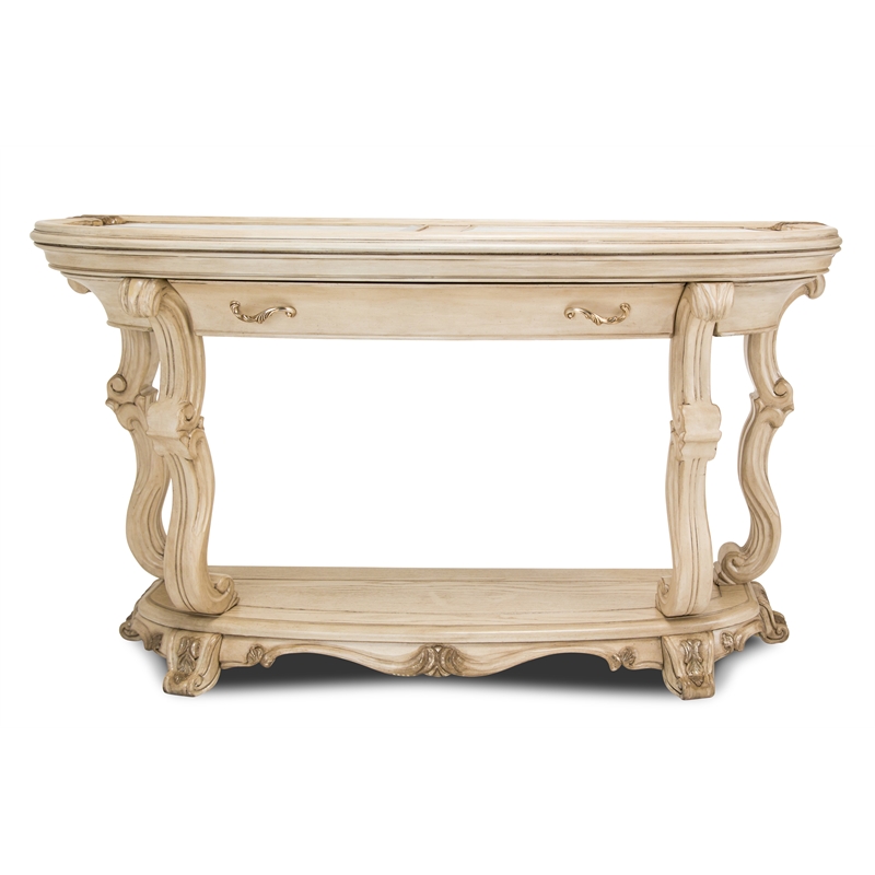 Michael Amini Platine de Royale Wood Console Table - Champagne Ivory