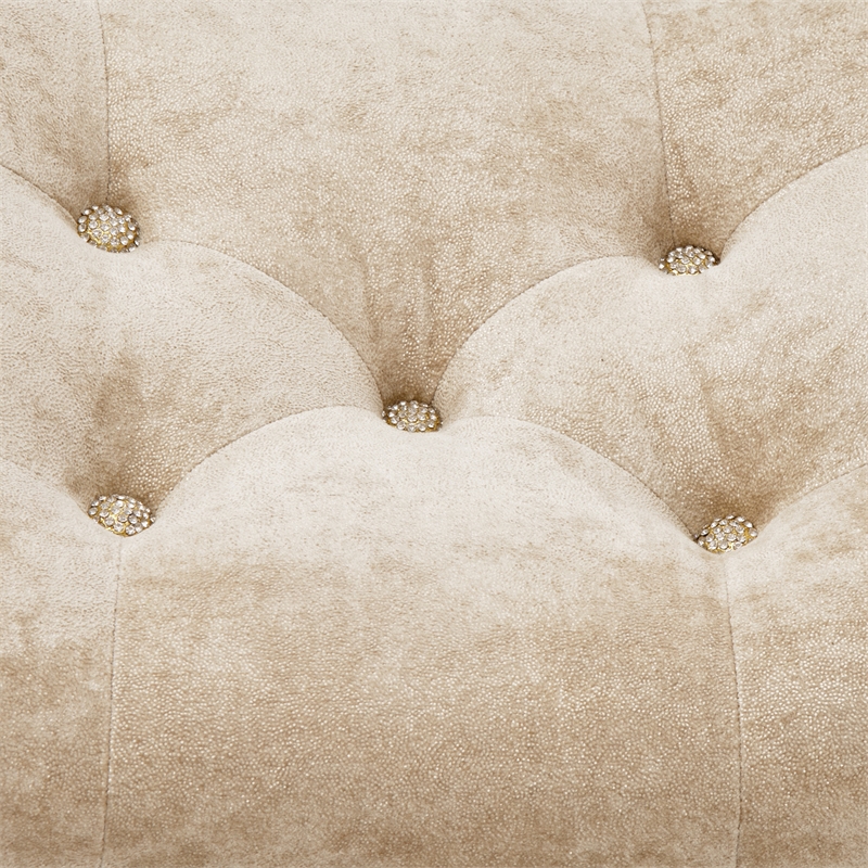 Michael Amini Platine de Royale Velvet Vanity Bench - Champagne