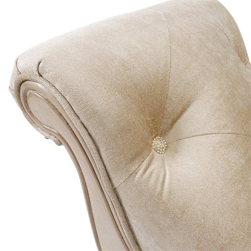 Michael Amini Platine de Royale Velvet Accent Bench - Champagne Ivory