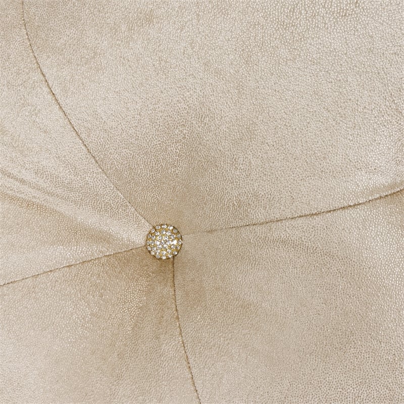 Michael Amini Platine de Royale Velvet Accent Bench - Champagne Ivory