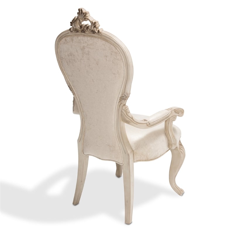 Michael Amini Platine de Royale Velvet Dining Chair - Set of 2 - Champagne Ivory