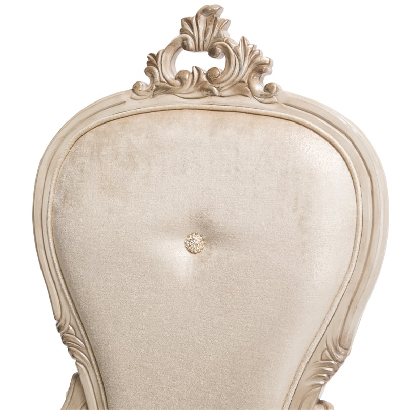 Michael Amini Platine de Royale Velvet Dining Chair - Set of 2 - Champagne Ivory